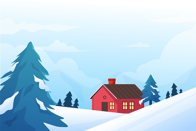 Winter concept in flat design