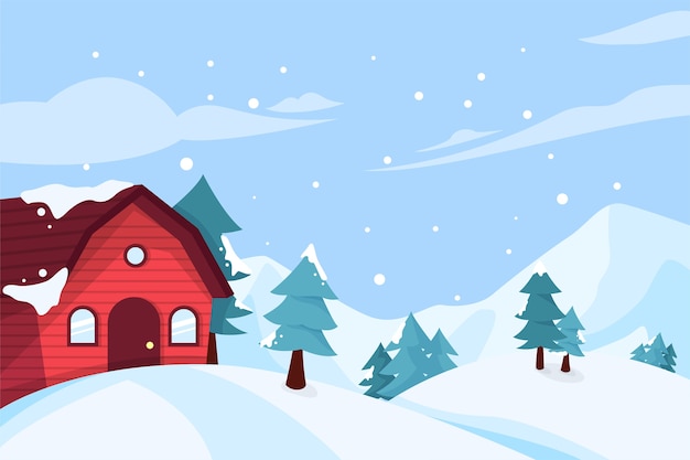 Winter concept in flat design