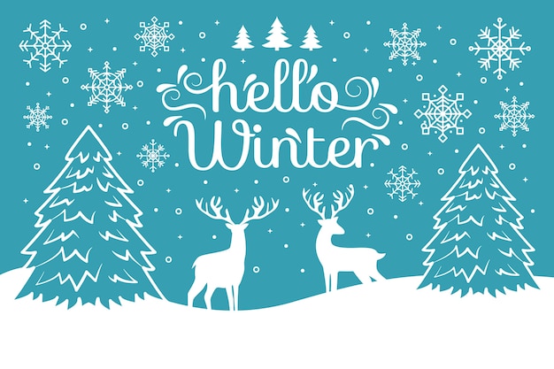 Free vector winter concept in hand drawn