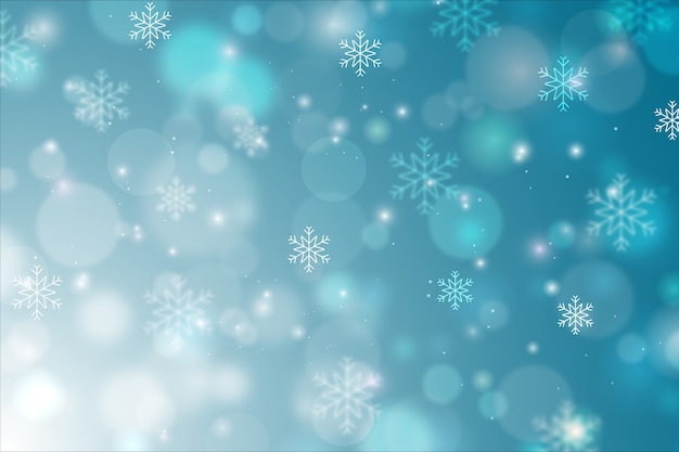 Free vector winter concept with blurred background