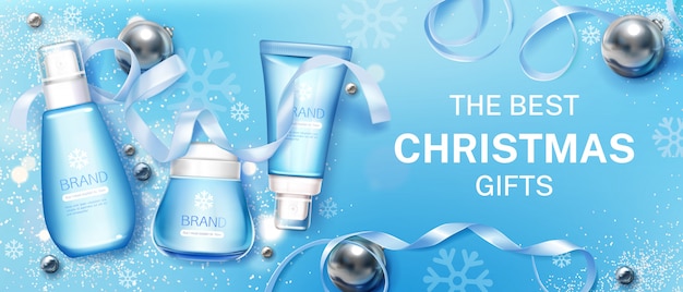 Winter cosmetic packaging advertising