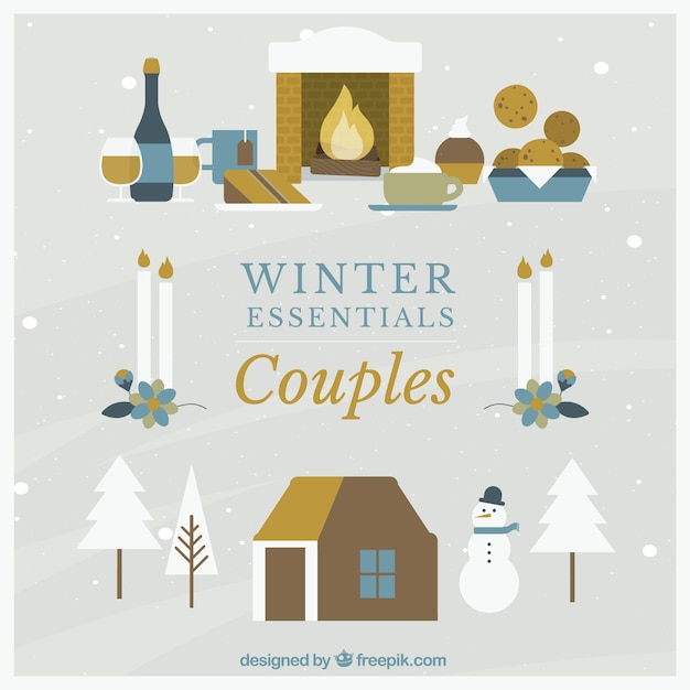 Winter Couples Icon Set