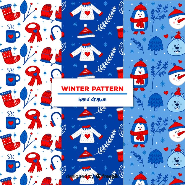 겨울 요소 패턴 컬렉션