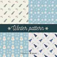 Free vector winter elements pattern pack