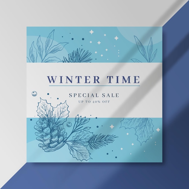 Free vector winter facebook post template