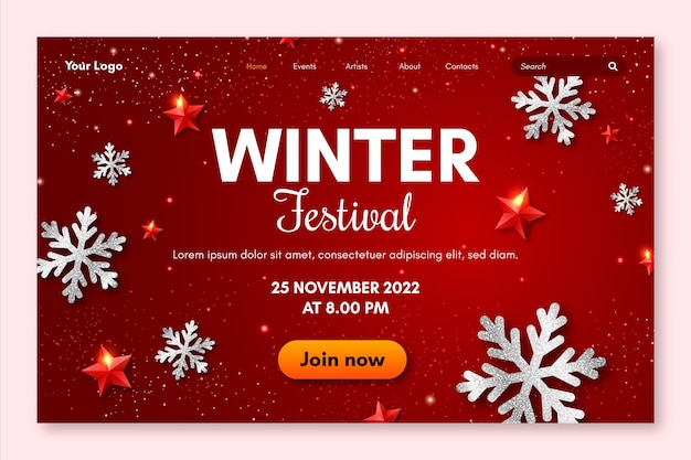 Шаблон целевой страницы зимнего фестиваля