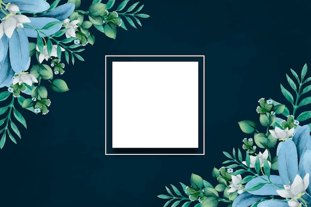 Free vector winter flowers background with empty spot