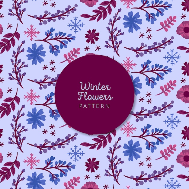 Winter flowers pattern