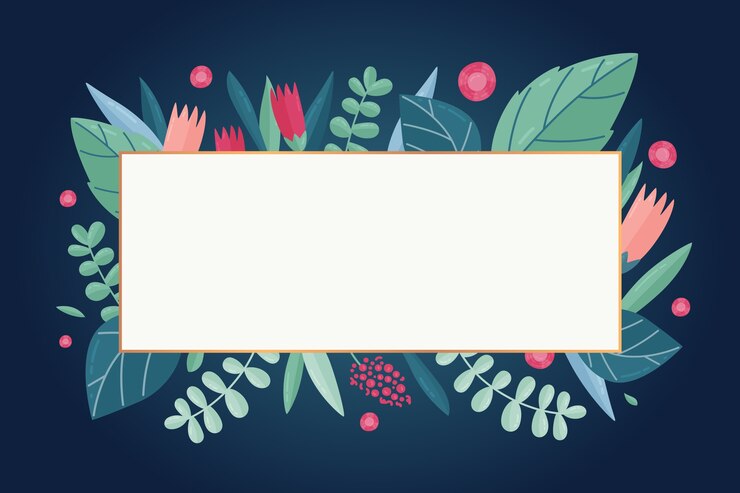 Free Vector winter flowers with empty banner