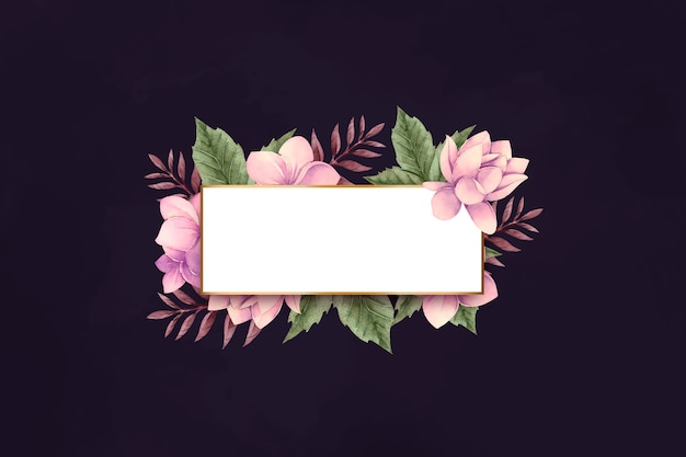 Free vector winter flowers with empty banner