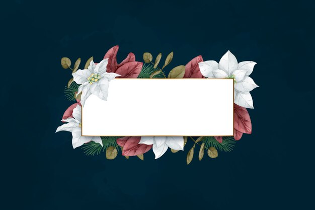 Winter flowers with empty banner