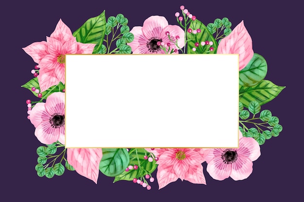 Free vector winter flowers with empty banner