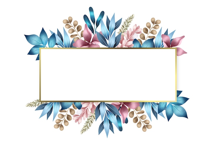 Free Vector winter flowers with empty rectangle banner
