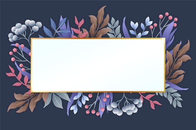 winter flowers with white banner