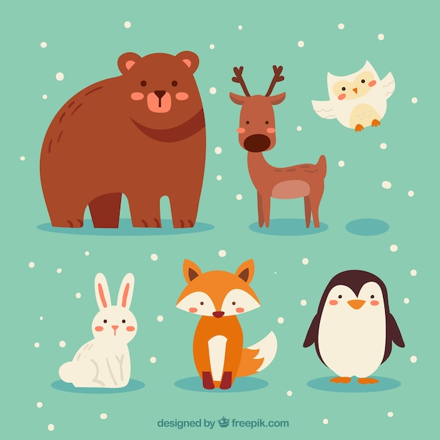 Free vector winter forest animal