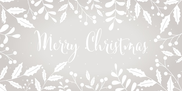 Free vector winter greeting banner with gray background merry christmas invitation design card wintertime poster