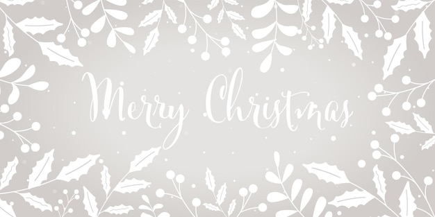 Зимнее приветствие баннер с серым фоном С Рождеством Христовым приглашение дизайн карты Зимний плакат
