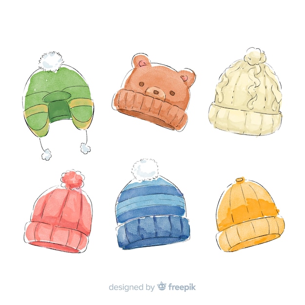 Free vector winter hat collection