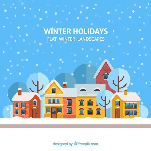 Free vector winter holidays village