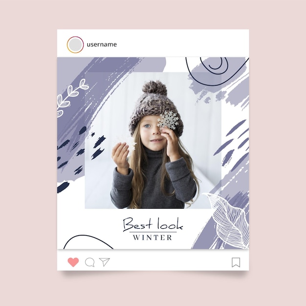 Winter instagram post template