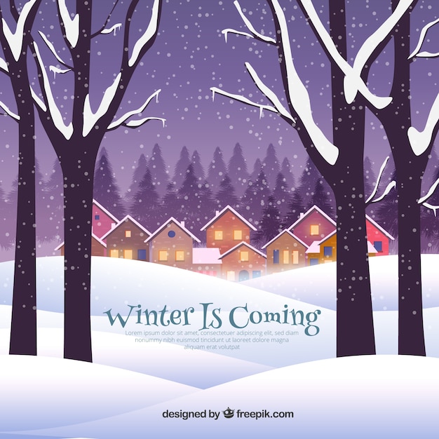 Free vector winter is coming to town