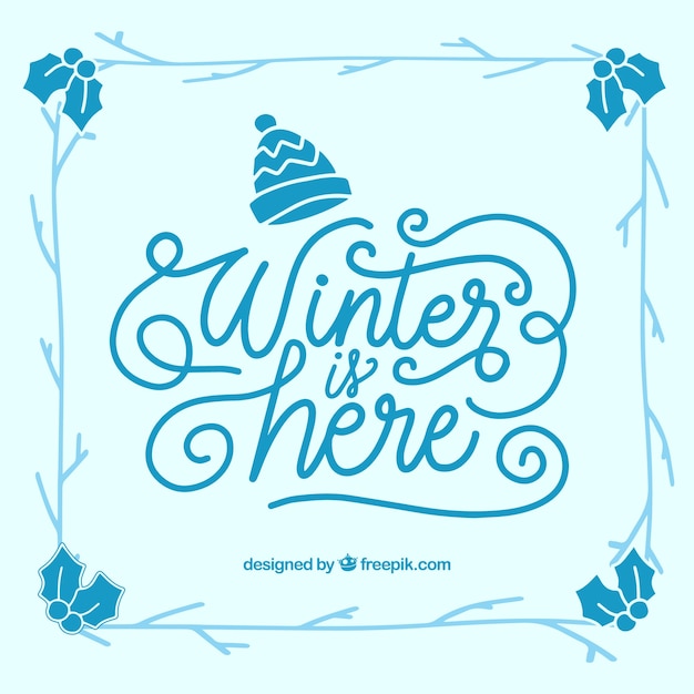 Free vector winter is here background