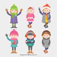 Free vector winter kids