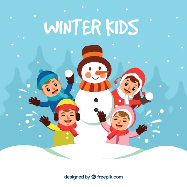 Free vector winter kids