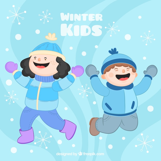 Free vector winter kids