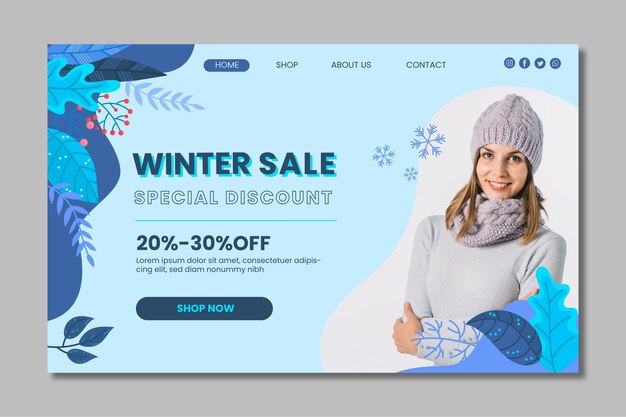 Winter landing page template