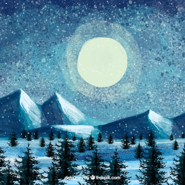 Winter landscape background