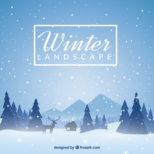 Free Vector winter landscape background