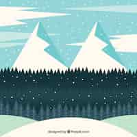 Free vector winter landscape background