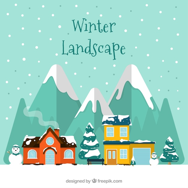 Free vector winter landscape background