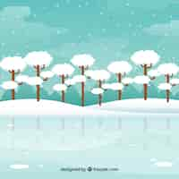 Free vector winter landscape background