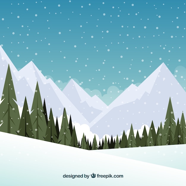 Free vector winter landscape background