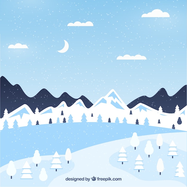 Winter landscape background