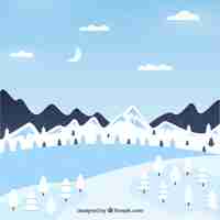 Free vector winter landscape background