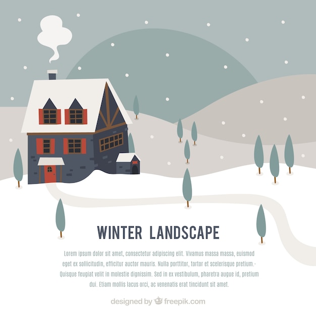 Free vector winter landscape background