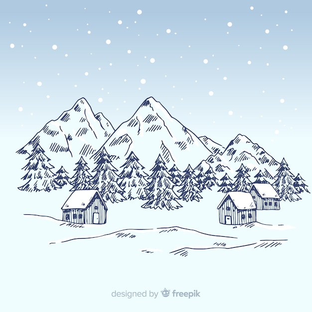 Winter landscape background