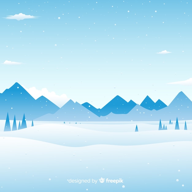 Free vector winter landscape background