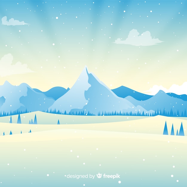 Winter landscape background