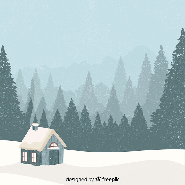 Winter landscape background