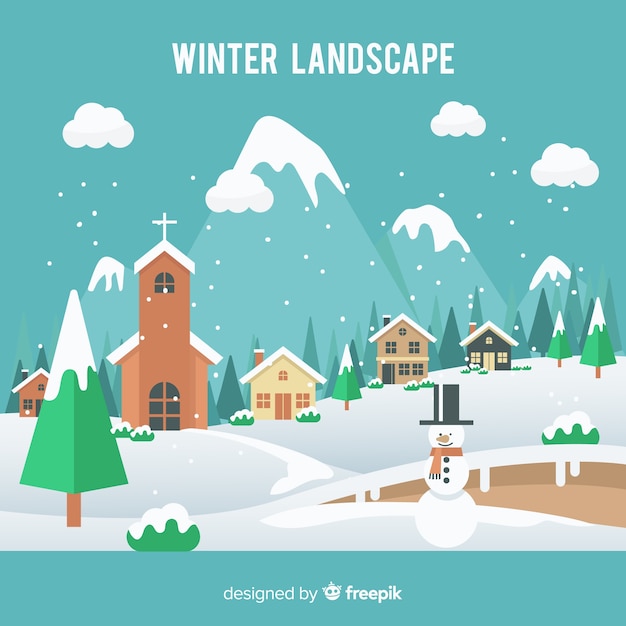 Winter landscape background