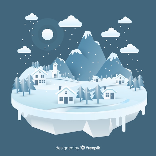 Free vector winter landscape background