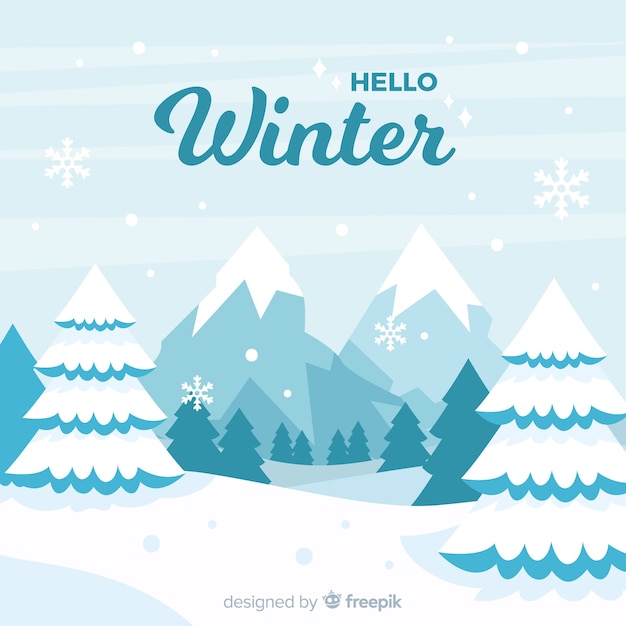 Winter landscape background