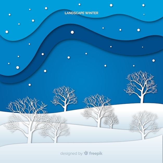 Free vector winter landscape background