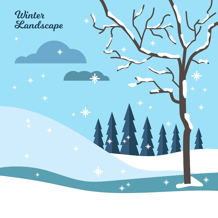 Free Vector winter landscape background