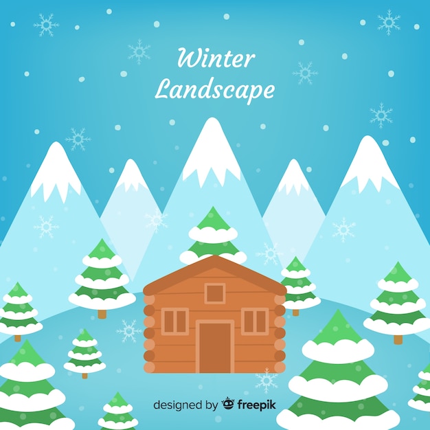 Free vector winter landscape background