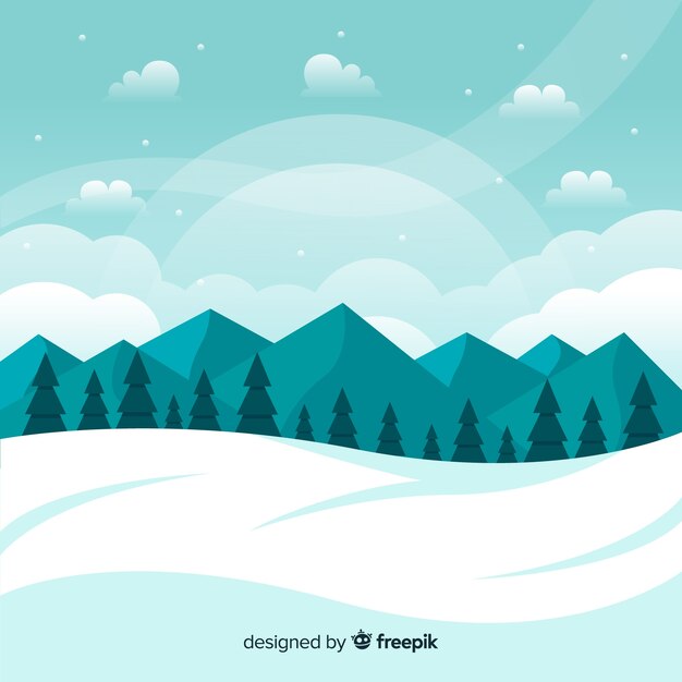 Free vector winter landscape background